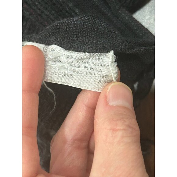 Echo Black Knit Scarf With Fringe - Picture 4 of 8